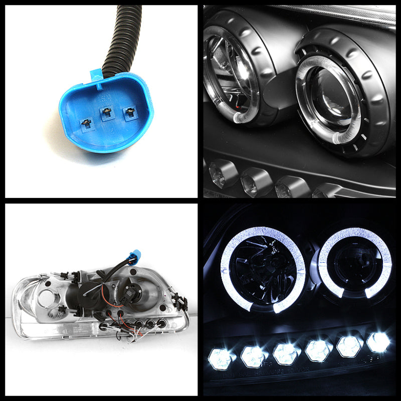 Spyder Ford F150 97-03 Projector - LED Halo Amber Reflctr LED Blk PRO-YD-FF15097-1P-AM-BK 5010261