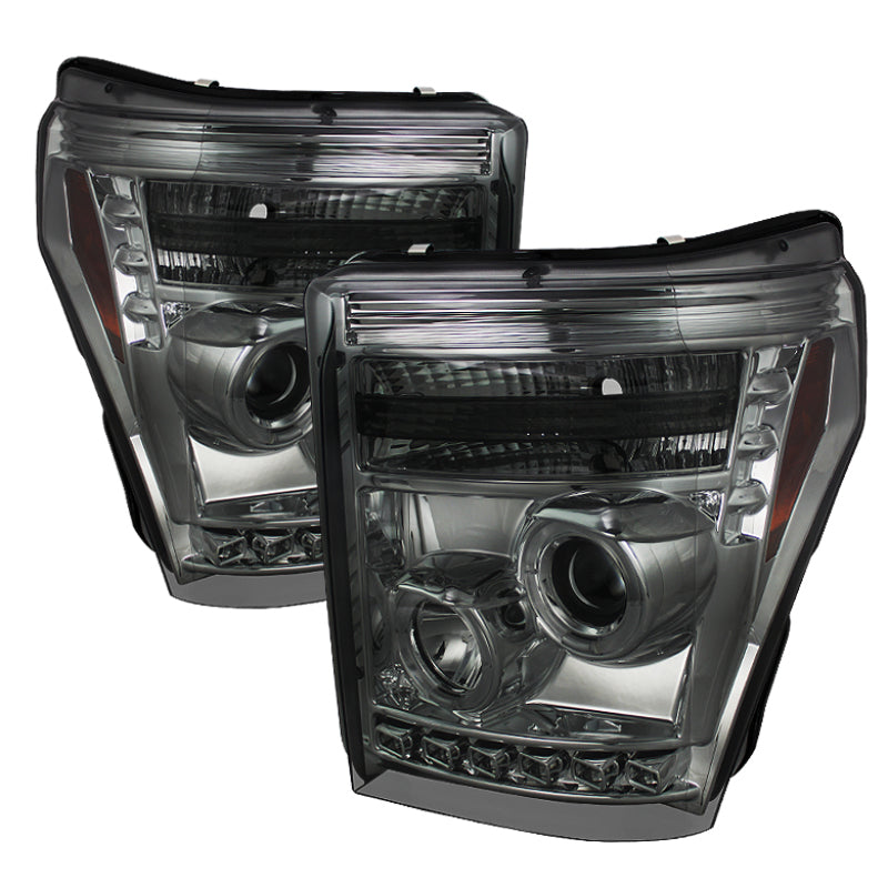 Spyder Ford Super Duty 11-15 Projector Headlights LED Halo DRL Smke Low 9006 PRO-YD-FS11-HL-SM 5070289