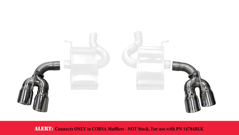 Corsa 16-17 Chevy Camaro SS 2.75in Inlet / 4in Outlet Polished Tip Kit (For Corsa Exhaust Only) 14774