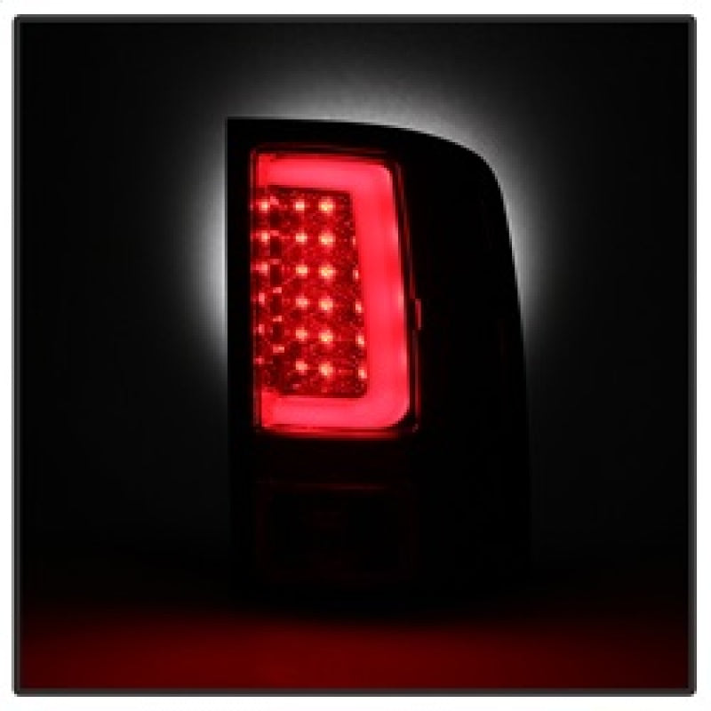 Spyder 07-13 GMC Sierra 1500 V2 Light Bar LED Tail Lights - Red Clear (ALT-YD-GS07V2-LBLED-RC) 5084767