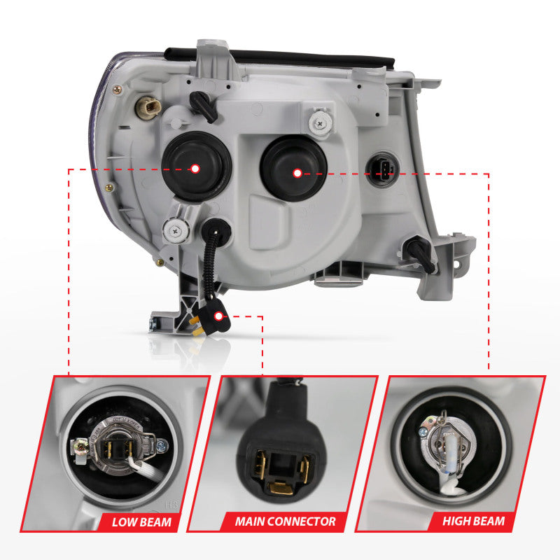 Anzo 2005-2011 Toyota Tacoma Projector Headlights w/ Halo Black