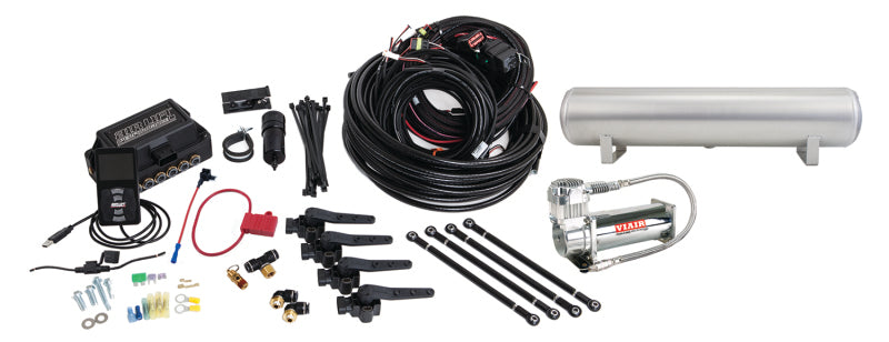 AIRLIFT 3H(3/8"Air Line,4 Gallon 5-Port Lightweight Raw Alum.,VIAIR 444C Comp)