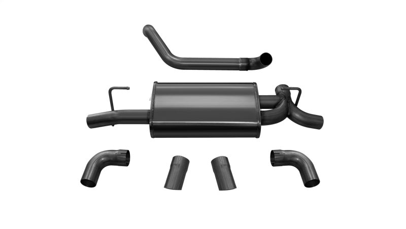 Corsa 18+ Jeep Wrangler JL 2.5in Dual Rear Turn Down Exit Black Sport Axle-Back Exhaust 21013BLK