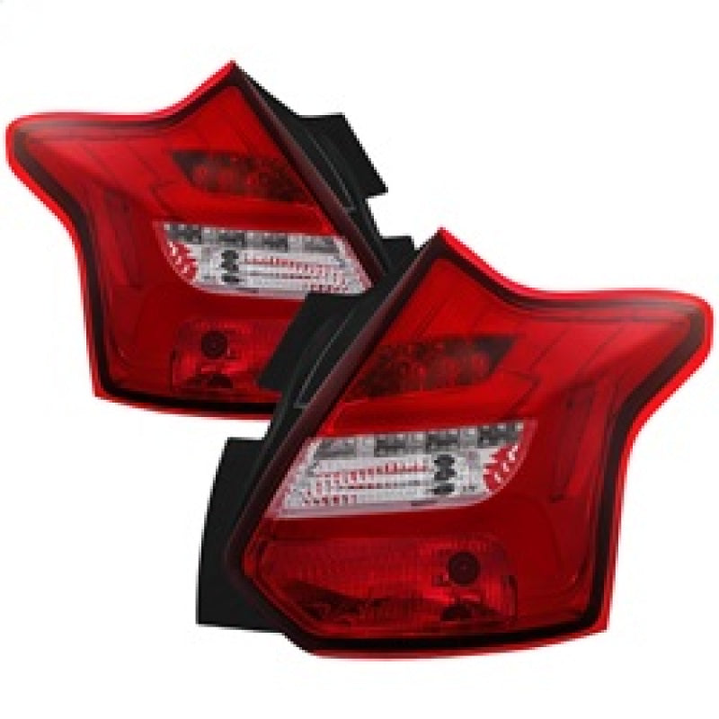 Spyder 12-14 Ford Focus 5DR LED Tail Lights - Red Clear (ALT-YD-FF12-LED-RC) 5085153