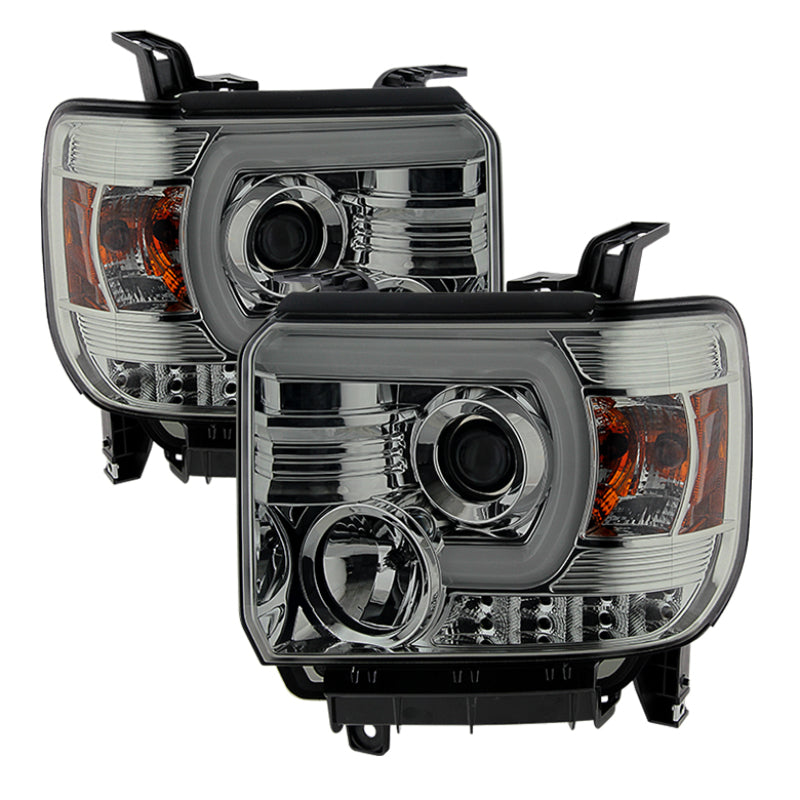 SPYDER GMC Sierra 14-16 Projector Headlights Light Bar DRL Smoke PRO-YD-GS14-LBDRL-SM 5080639