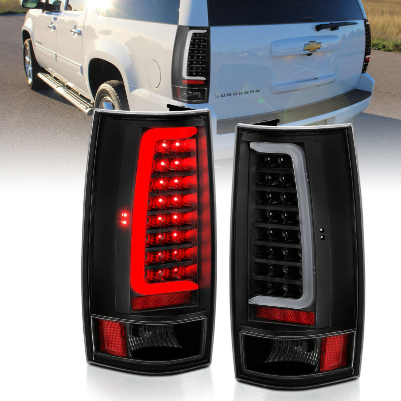 ANZO 2007-2014 Chevy Tahoe LED Taillight Plank Style Black w/Clear Lens 311321
