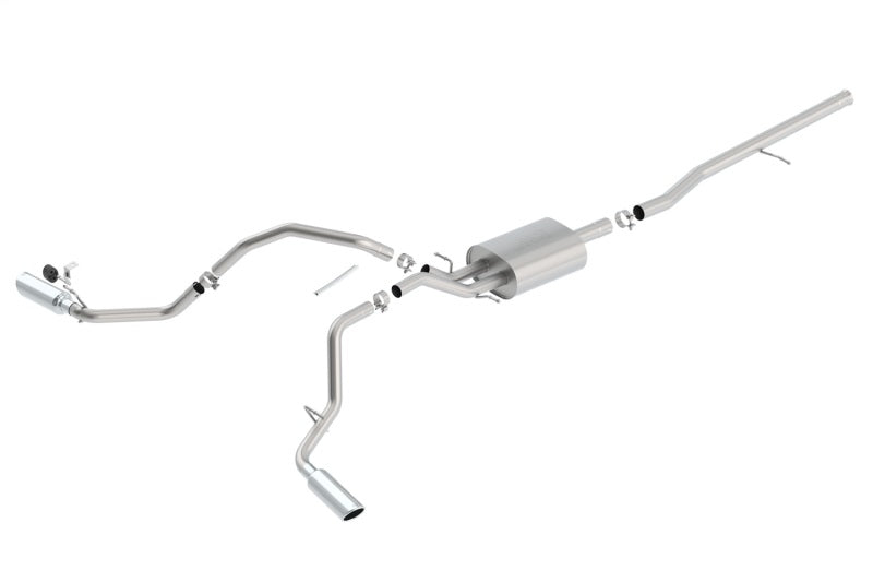 Borla 14 Silv/Sierra C/B Exh S-Type 1500 5.3L V8 AT/MT 2&4WD Ext Cab Split Side Exit 140545