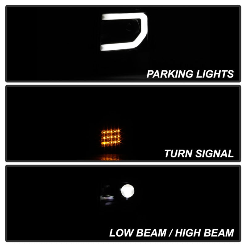 Spyder Ford F150 13-14 Xenon Model Only Light Bar Projector Headlights Blk PRO-YD-FF15013PL-SEQ-BK 5087584
