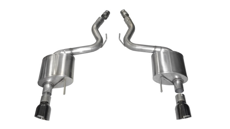 Corsa Performance 2015 Ford Mustang GT 5.0 3" Axle Back Exhaust, Black Dual 4.5