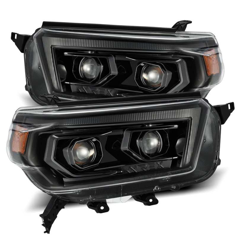 AlphaRex 10-13 Toyota 4Runner PRO-Series Proj Headlights Plank Style Alpha Blk w/Seq Signal/DRL 880754 *Discontinued