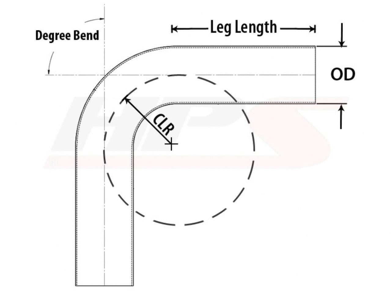 HPS Performance Products HPS 1-1/4" OD 60 Degree Bend 6061 Aluminum Elbow Pipe Tubing 16 Gauge w/ 2" CLR