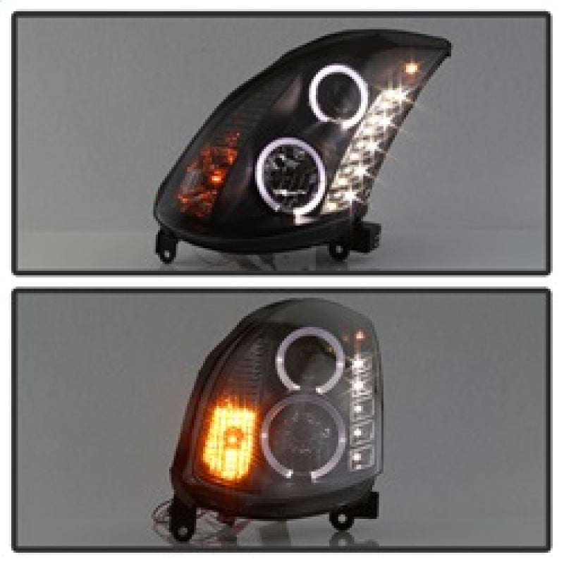 Spyder Infiniti G35 03-07 2DR Projector Halogen - LED Halo DRL Blk High H4 PRO-YD-IG35032D-DRL-BK 5011060