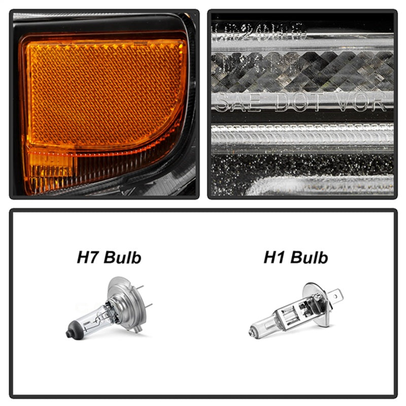 SPYDER 20-23 Chevy Silverado 2500/3500 Proj Headlights - LED DRL - Black PRO-YD-CSHD20SI-SEQ-BK 5088796