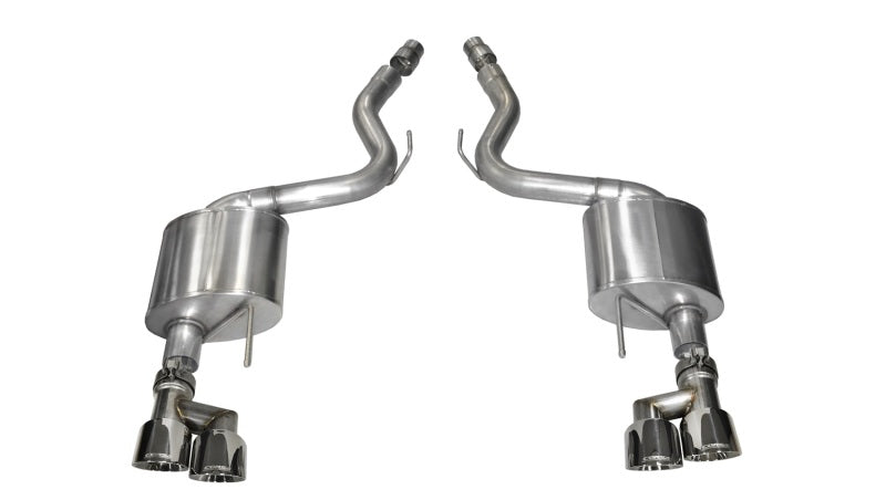 Corsa Performance 15-16 Ford Mustang GT 5.0 3in Axle Back Exhaust Polish Quad Tips