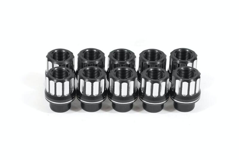 BMR Suspension BMR Lug Nut Kit 14mm x 1.50 RH Conical 12-pt Aluminum (Set of 10) - Black Anodized LNK025