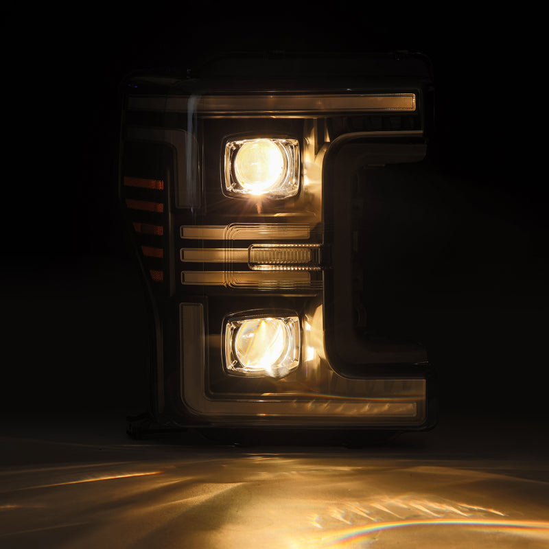 AlphaRex 17-19 Ford F-250/350/450/550 Super Duty PRO-Series Proj Headlights Alpha-Bk w/SS & DRL 880320 *Discontinued