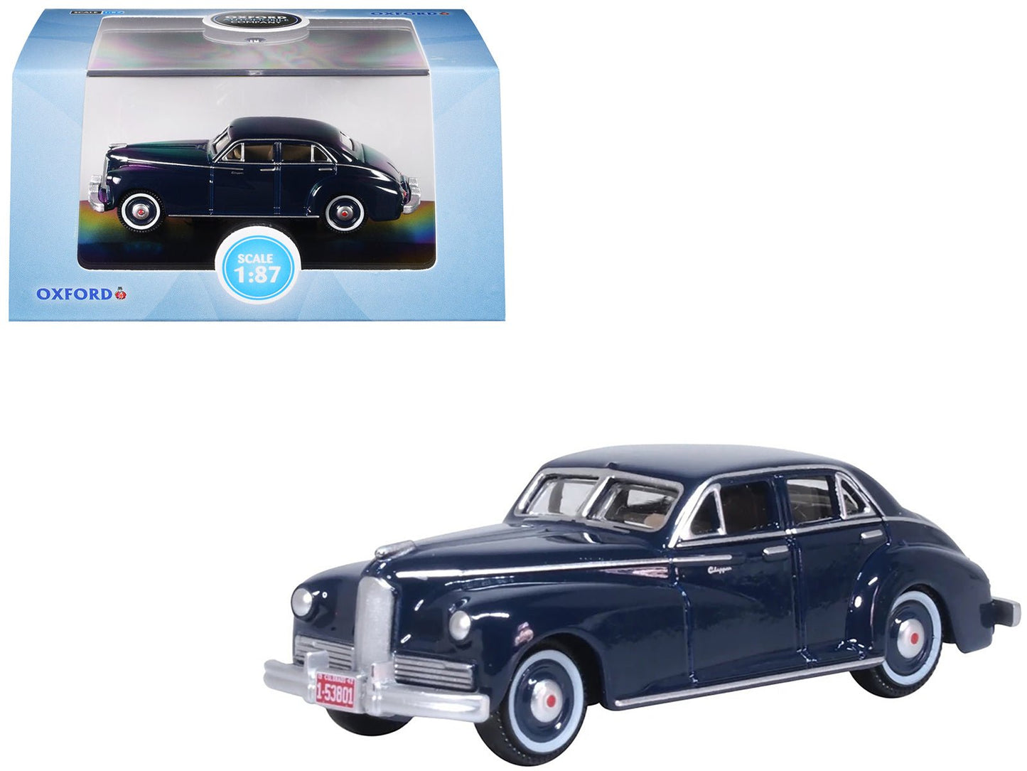 1942 Packard Clipper Touring Sedan Packard Blue 1/87 (HO) Scale Diecast Model Car by Oxford Diecast  free shipping USA