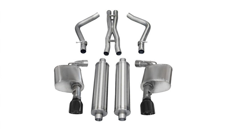 Corsa 12-13 Dodge Charger SRT-8 6.4L V8 Black Sport Cat-Back Exhaust 14463BLK
