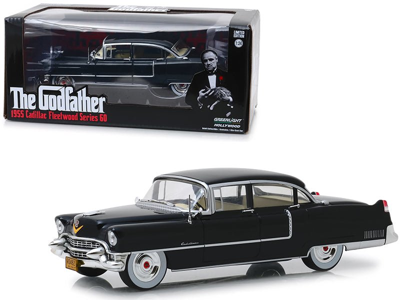1955 Cadillac Fleetwood Series 60 Black "The Godfather" (1972) Movie 1/24 Diecast Model Car by Greenlight  free shipping USA