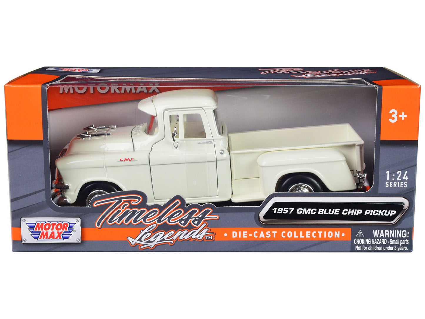 1957 GMC Blue Chip Pickup Truck White "Timeless Legends" Series 1/24 Diecast Model Car by Motormax  free shipping USA