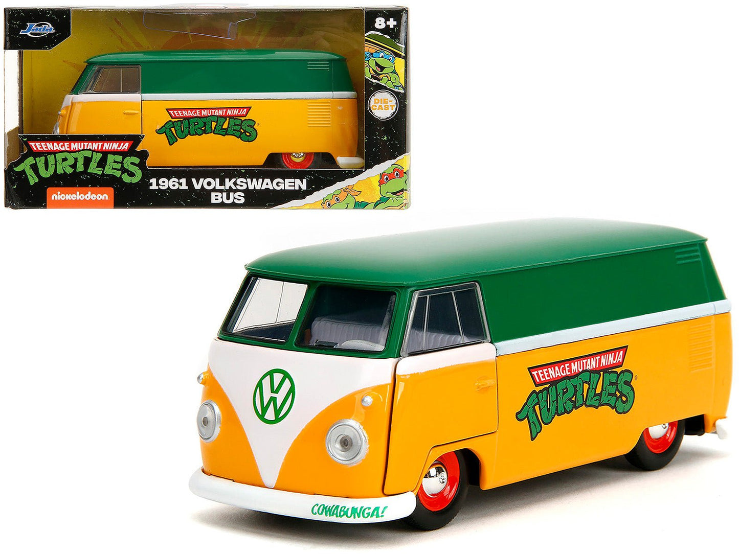 1961 Volkswagen Bus "Teenage Mutant Ninja Turtles" Green and Yellow with White Interior "Hollywood Rides" Series 1/32 Diecast Model Car by Jada  free shipping USA