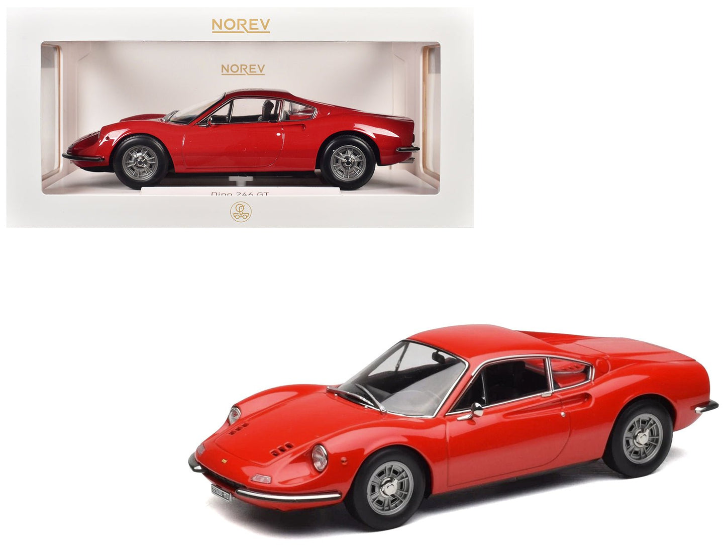 1968 Dino 246 GT Red 1/18 Diecast Model Car by Norev  free shipping USA