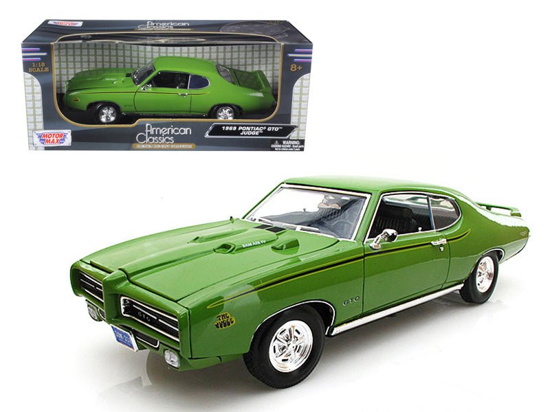 1969 Pontiac GTO Judge Green 1/18 Diecast Car Model by Motormax  free shipping USA