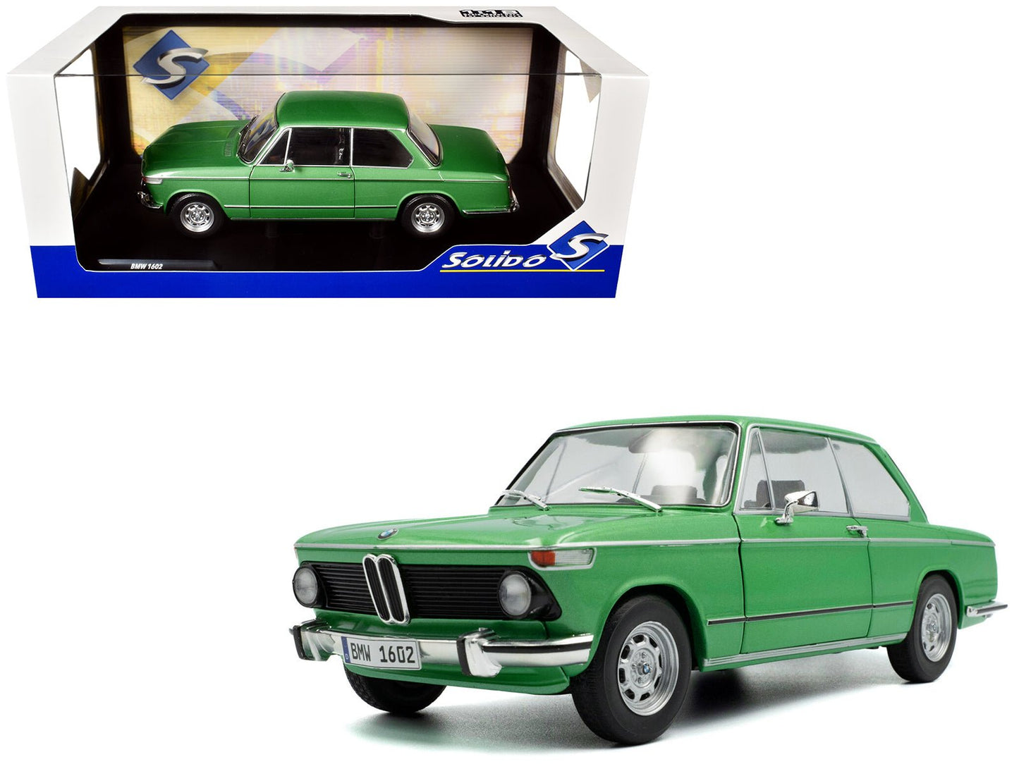 1971 BMW 1602 Taiga Green Metallic 1/18 Diecast Model Car by Solido  free shipping USA