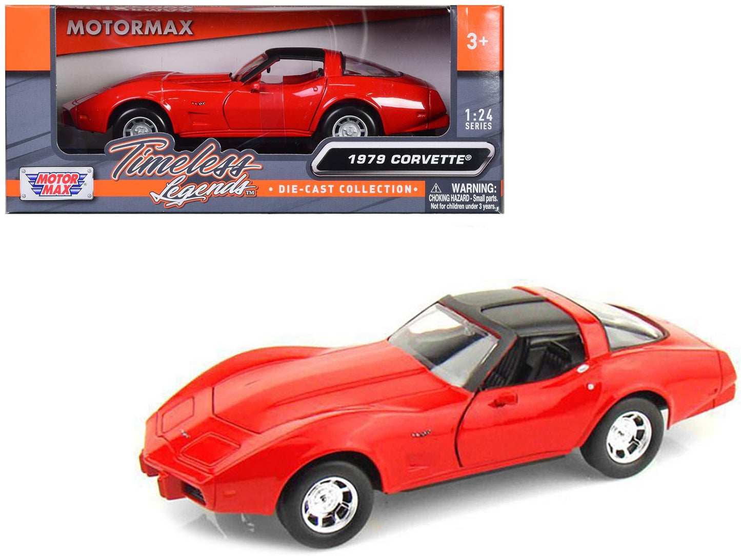 1979 Chevrolet Corvette Red 1/24 Diecast Model Car by Motormax  free shipping USA