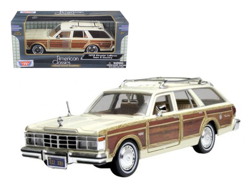 1979 Chrysler Lebaron Town & Country Cream 1/24 Diecast Model Car by Motormax  free shipping USA
