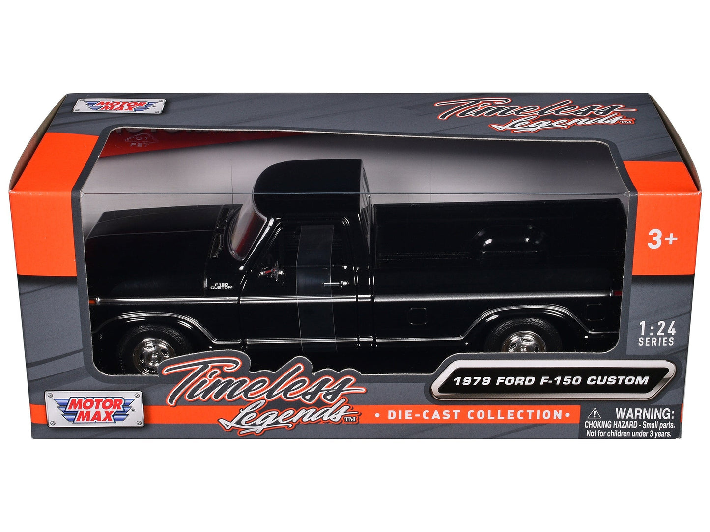 1979 Ford F-150 Custom Pickup Truck Black "Timeless Legends" Series 1/24 Diecast Model Car by Motormax  free shipping USA