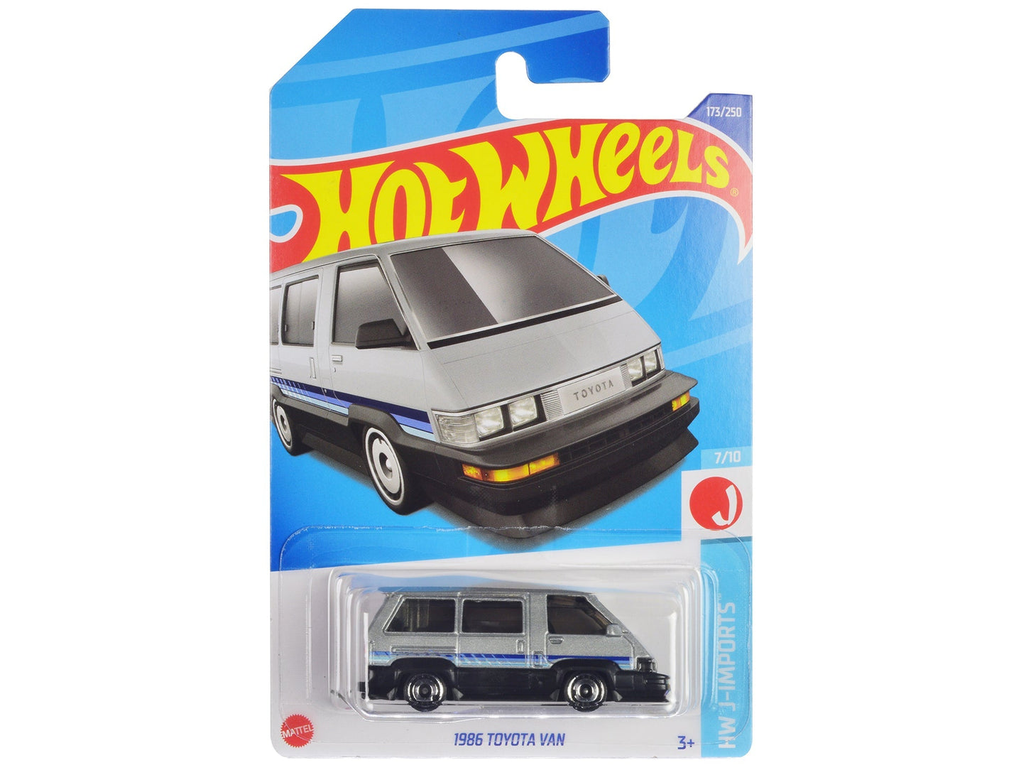 1986 Toyota Van Silver Metallic and Black with Stripes "HW J-Imports" Series Diecast Model Car by Hot Wheels  free shipping USA