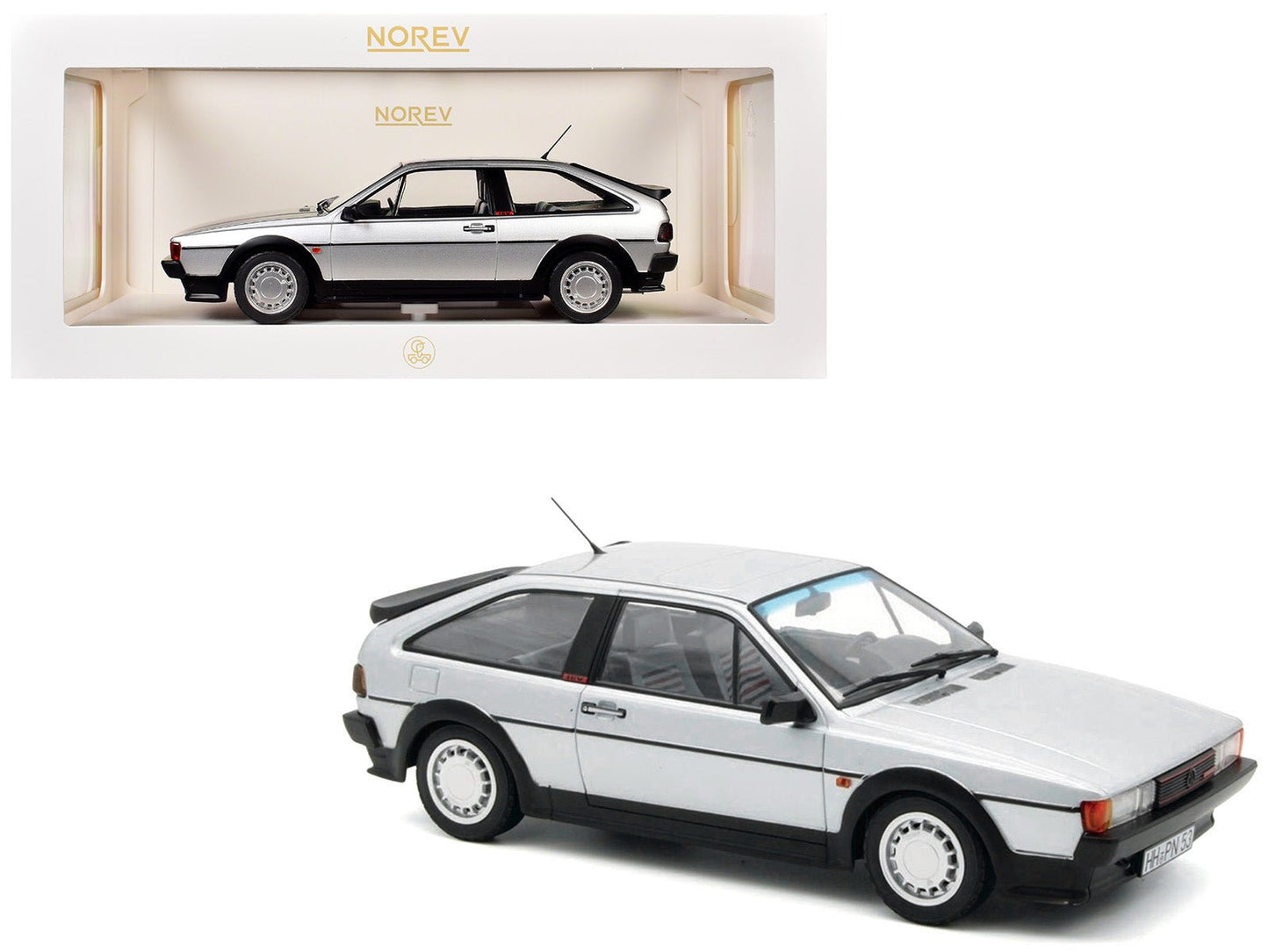 1988 Volkswagen Scirocco GTX 16V Flash Silver Metallic 1/18 Diecast Model Car by Norev  free shipping USA