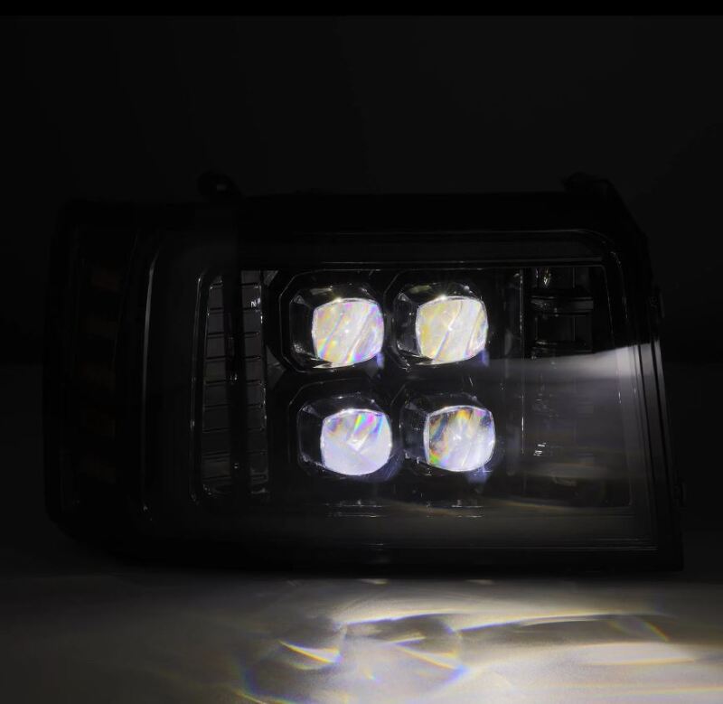 AlphaRex 92-96 Ford F-Series/Bronco NOVA-Series LED Proj Headlight Alpha-Bk w/Actv Light SS & SBDRL 880269 *Discontinued