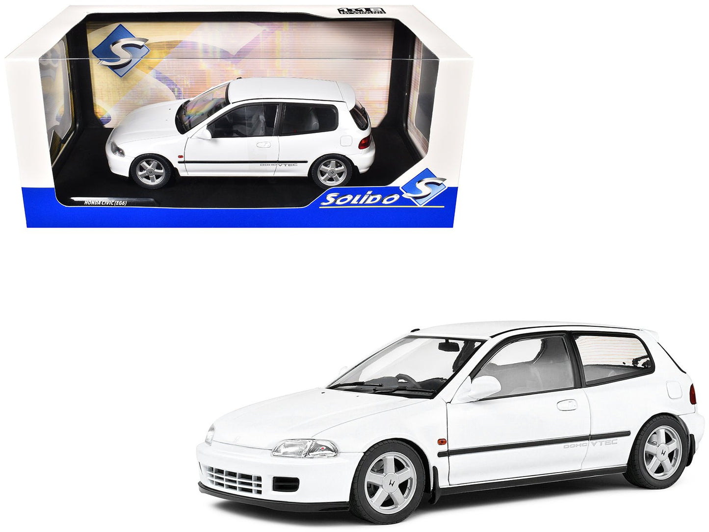 1991 Honda Civic (EG6) RHD (Right Hand Drive) Frost White 1/18 Diecast Model Car by Solido  free shipping USA