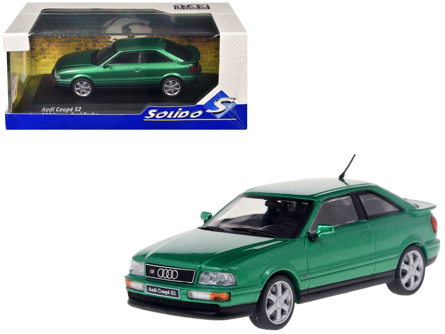 1994 Audi Coupe S2 Cricket Green Metallic 1/43 Diecast Model Car by Solido  free shipping USA