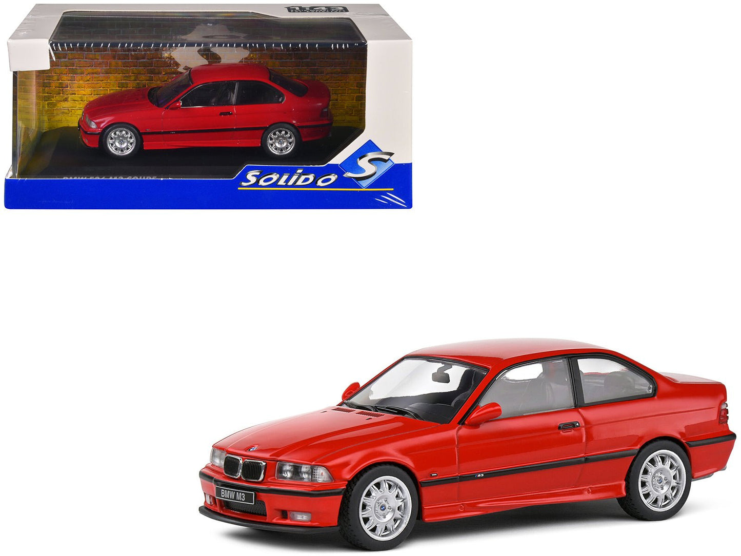 1999 BMW E36 M3 Coupe Brilliant Red 1/43 Diecast Model Car by Solido  free shipping USA