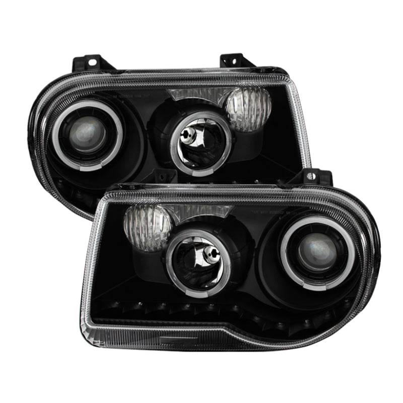 SPYDER Xtune Chrysler 300C 05-10 ( Not 300 ) Halo Projector Headlights Black PRO-JH-C300C-LED-BK 9027734