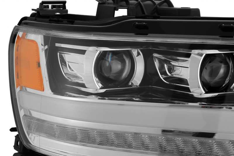 AlphaRex 19-20 Dodge Ram 1500 LUXX LED Proj Headlights Plank Chrome w/Activ Light/Seq Signal/DRL 880544 *Discontinued
