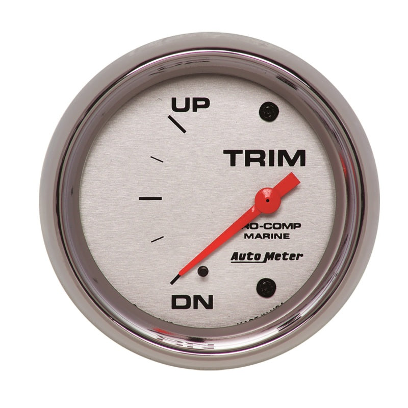 Autometer Marine Chrome Gauge 2-5/8in Electric Trim Level Gauge 0OHM Down - 90OHM Up 200767-35