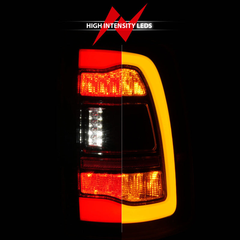 ANZO 09-18 Dodge Ram 1500 Sequential LED Taillights Black w/Switchback Amber Signal 311471