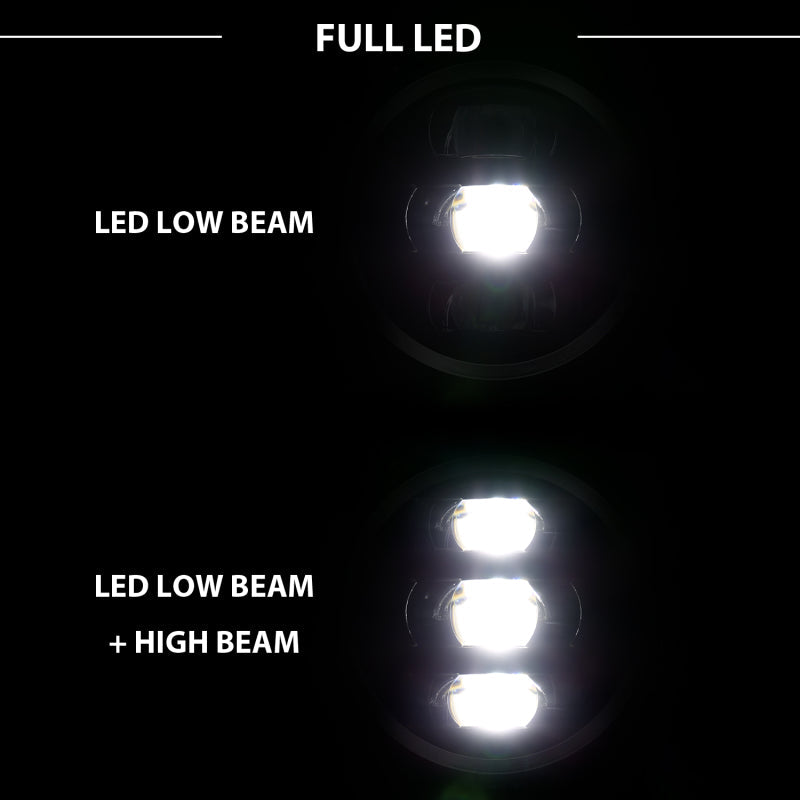 ANZO 16-18 Chevrolet Silverado 1500 LED Projector Headlights w/Plank Style Switchback Chrome w/Amber 111421