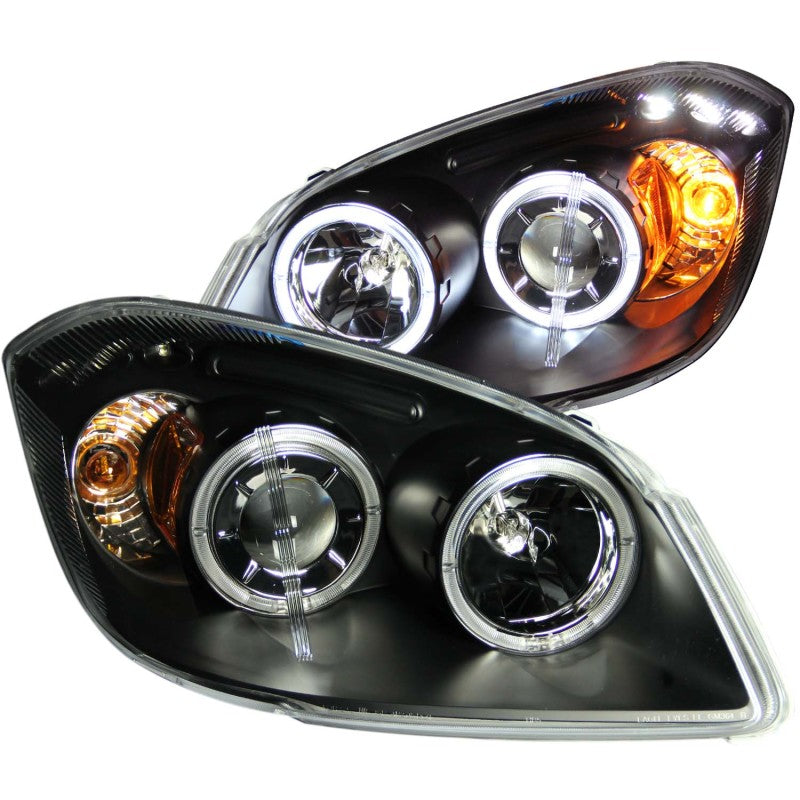 Anzo 2005-2010 Chevrolet Cobalt Projector Headlights w/ Halo Black w/ LED