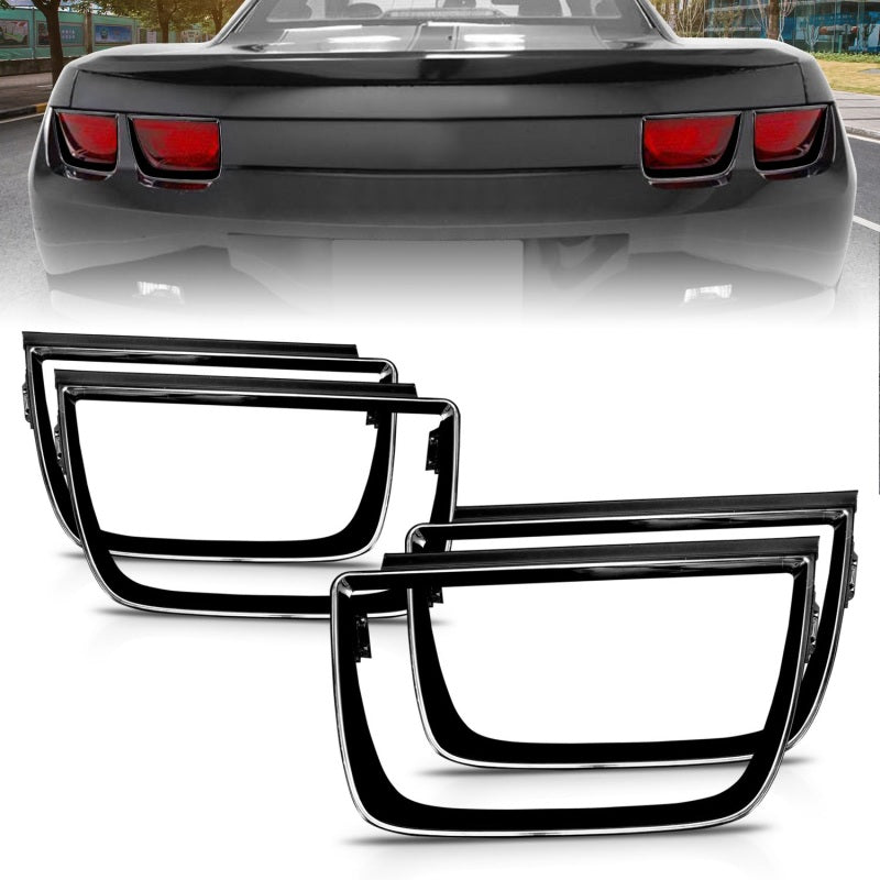 Anzo 2010-2013 Chevrolet Camaro Taillight Bezels - 4pc Gloss Black