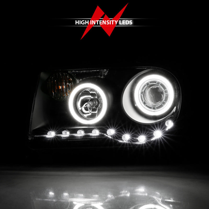 Anzo 2005-2010 Chrysler 300C Projector Headlights w/ Halo Black (CCFL) G2