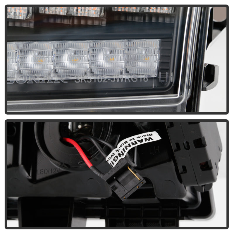 Spyder Jeep Wrangler 2018-2019 (Halogen Model Only) LED Front Bumper Lights - Seq. Signal - Black 5086785