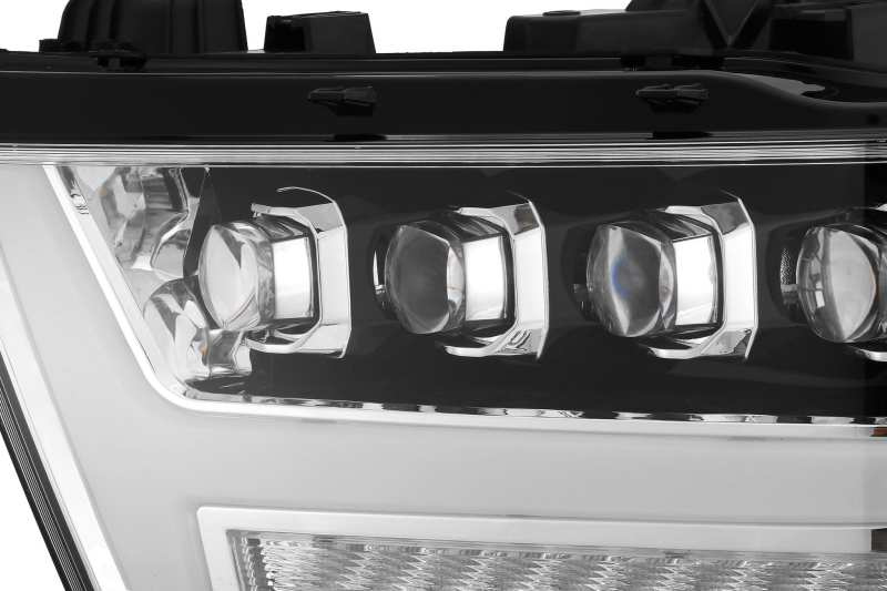 AlphaRex 19-20 Ram 1500HD NOVA LED Proj Headlights Plank Style Chrome w/Activ Light/Seq Signal/DRL 880517 *Discontinued