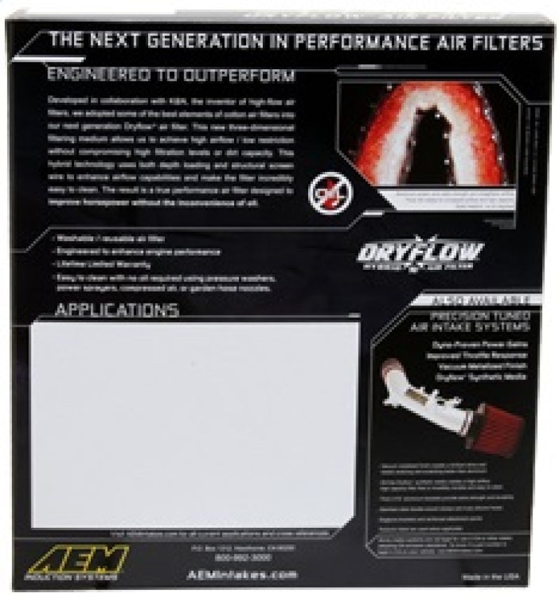 AEM Induction AEM 16-17 Honda Pilot V6-3.5L F/l DryFlow Air Filter 28-50041