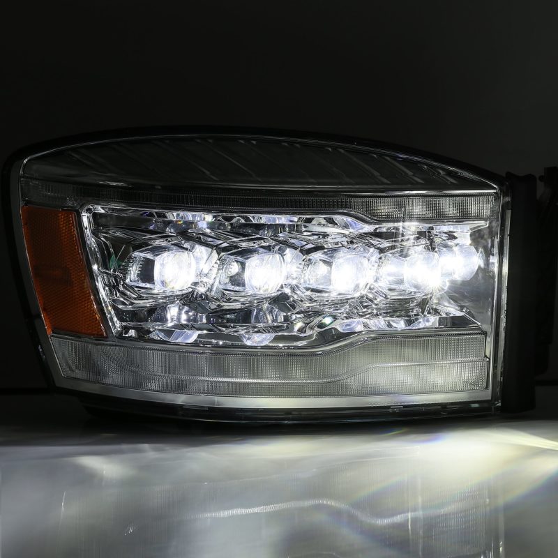 AlphaRex 06-08 Dodge Ram 1500HD NOVA LED Proj Headlights Plank Style Blk w/Seq Signal/DRL/Amber LED 880537 *Discontinued