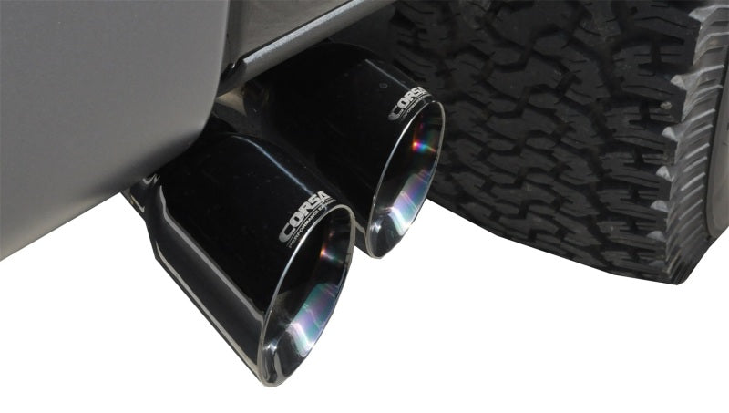 Corsa Performance 11-14 Ford F-150 Raptor 6.2L V8 145in Wheelbase Black Xtreme Cat-Back